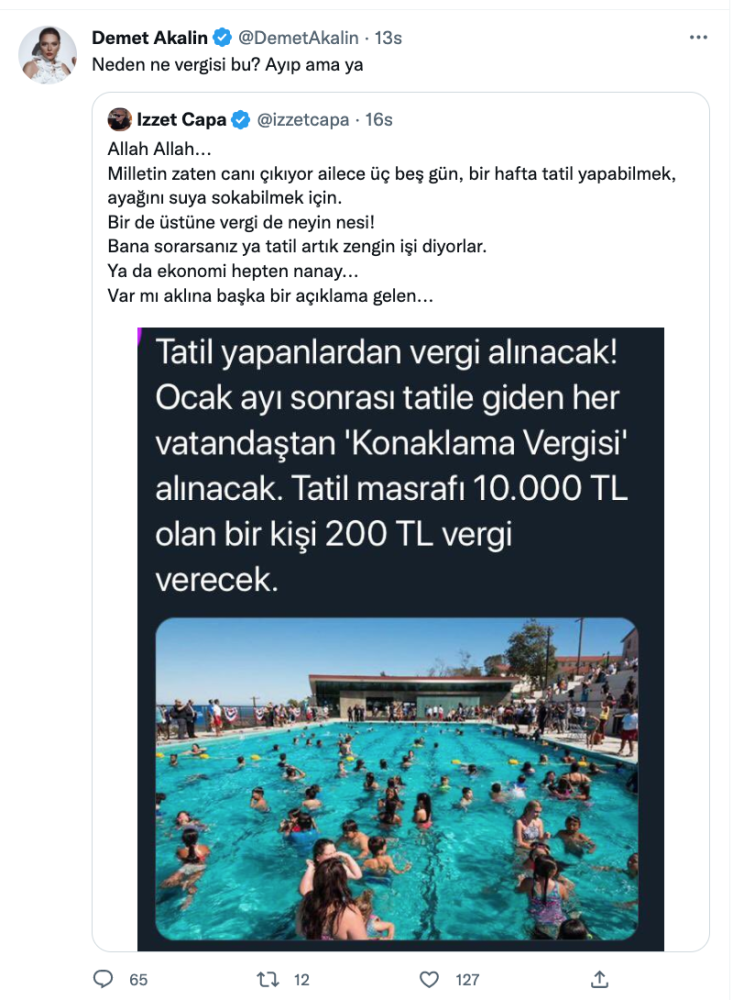 demet akalin dan konaklama vergisi iddialarina tepki